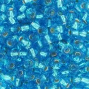 Perle di semi Preciosa 11/0 2 mm - Acquamarina Argento foderato x20g