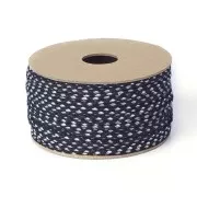 Cordone di cotone intrecciato 2 mm - Nero - Bianco - Marrone chiaro x1m
