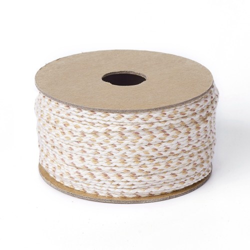 Corda di cotone intrecciata 2 mm - Beige - Marrone - Ocra x1m