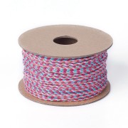 Cordoncino di cotone intrecciato 2 mm - Rosa chiaro - Arancione - Fucsia - Turchese x1m