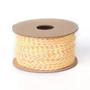 Cordone intrecciato in cotone 2 mm - Giallo fluorescente - Rosa fluorescente - Beige - Giallo x1m