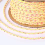 Cordone intrecciato in cotone 2 mm - Giallo fluorescente - Rosa fluorescente - Beige - Giallo x1m