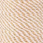 Corda di cotone intrecciata e filo metallico 1,5 mm - Bianco - Beige - Marrone - Oro x1m