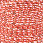 Cordone intrecciato in cotone e filo metallico 1,5 mm - Bianco - Rosso - Corallo - Oro x1m|raw }}