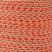 Corda di cotone intrecciata e filo metallico 1.5mm - Rosso - Corallo - Marrone - Oro x1m|raw }}