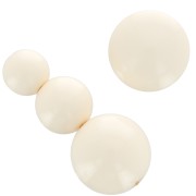 Assortimento di 26 perline rotonde 8-10-14 mm e 2 cabochon di resina - Beige|raw }}