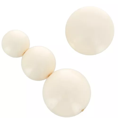 Assortimento di 26 perline rotonde 8-10-14 mm e 2 cabochon di resina - Beige