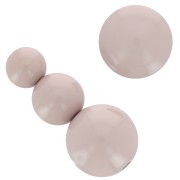 Assortimento di 26 perline rotonde 8-10-14 mm e 2 cabochon di resina - Taupe|raw }}