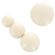 Assortimento di 26 perline rotonde 6-8-10 mm e 2 cabochon di resina - Beige