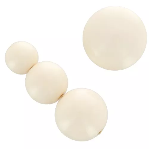 Assortimento di 26 perline rotonde 6-8-10 mm e 2 cabochon di resina - Beige