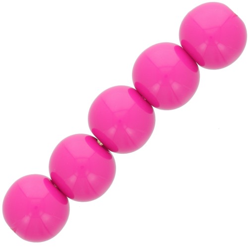 Perline di resina opaca 4 mm - Fucsia x15