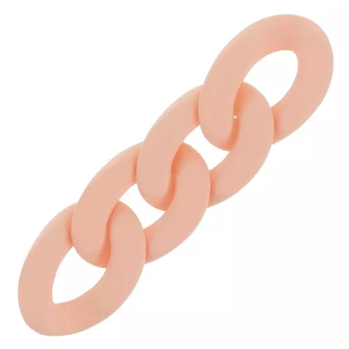Maglia ritorta ovale in acrilico 30x21 mm - Light Corallo opaco mat x1