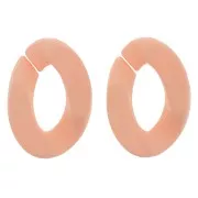 Maglia ritorta ovale in acrilico 30x21 mm - Light Corallo opaco mat x1