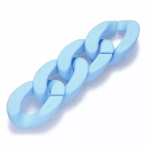 Maglia ritorta ovale in acrilico 30x21 mm - Azzurro opaco Mat x1