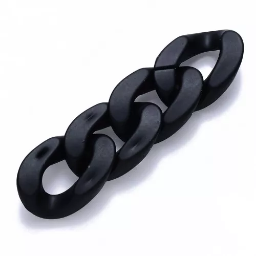 Maglia ritorta ovale in acrilico 30x21 mm - nero opaco Mat x1