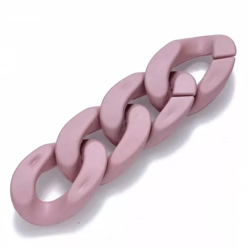 Maglia ritorta ovale in acrilico 30x21 mm - Rosa antico opaco Mat x1