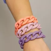 Maglia ritorta ovale in acrilico 30x21 mm - Rosa antico opaco Mat x1