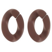 Maglia ritorta ovale in acrilico 30x21 mm - Marrone opaco Mat x1
