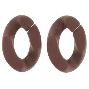 Maglia ritorta ovale in acrilico 30x21 mm - Marrone opaco Mat x1