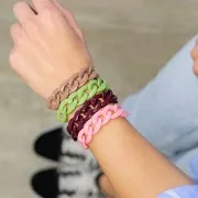 Maglia ritorta ovale in acrilico 22.5x16.5 mm - oliva x1