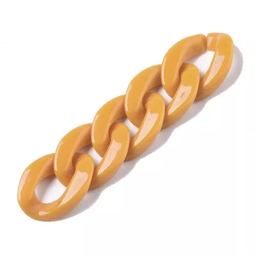 Maglia ritorta ovale in acrilico 22.5x16.5 mm - Arancione chiaro x1