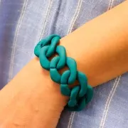 Maglia quadrata ritorta in acrilico 32x29 mm - blu anatra opaco Mat x1