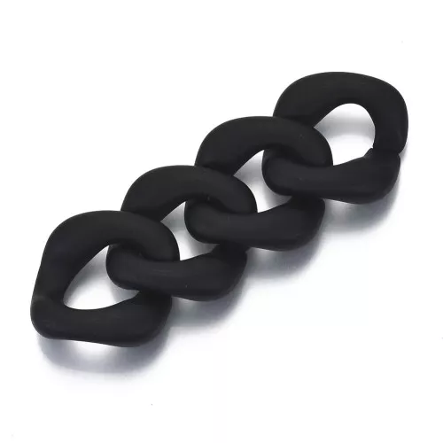 Maglia quadrata ritorta in acrilico 32x30 mm - Nero Mat x1