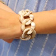 Maglia quadrata ritorta in acrilico 37x35 mm - Bianco - Marrone marmorizzato x1