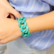 Maglia acrilica ritorta quadrata 31x29 mm - Turchese marmorizzato x1