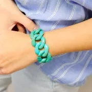 Maglia acrilica ritorta quadrata 31x29 mm - Turchese marmorizzato x1