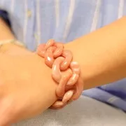 Maglia acrilica ritorta quadrata 31x29 mm - Rosa antico marmorizzato x1