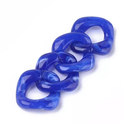 Maglia acrilica ritorta quadrata 31x29 mm - blu cobalto marmorizzato x1