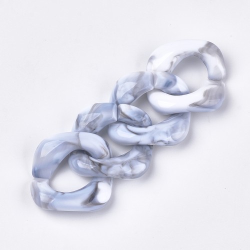 Maglia acrilica ritorta quadrata 31x29 mm - Bianco - Grigio marmorizzato x1