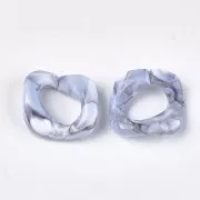 Maglia acrilica ritorta quadrata 31x29 mm - Bianco - Grigio marmorizzato x1