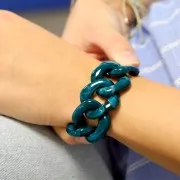 Maglia acrilica ritorta quadrata 31x29 mm - Anatra blu marmorizzata x1