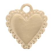 Ciondolo a cuore con palline - Ex-Voto style 10x9 mm - Dorato oro fino x1|raw }}