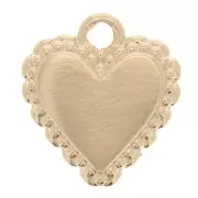 Ciondolo a cuore con palline - Ex-Voto style 10x9 mm - Dorato oro fino x1