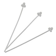 Chiodini testa 3 palline 32x0.6 mm - placcato argento fino x4|raw }}