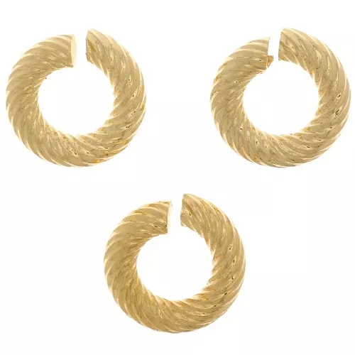 Anelli rotondi attorcigliati aperti 8x2 mm - Dorato con oro finox5