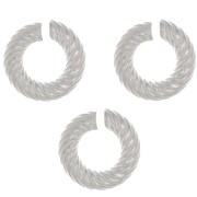 Anelli rotondi attorcigliati aperti 8x2 mm - Placcatura argento fine x5
