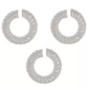 Anelli rotondi attorcigliati aperti 8x2 mm - Placcatura argento fine x5