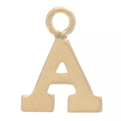 Ciondolo lettera alfabeto 8 mm con anello chiuso - A - Gold filled light x1