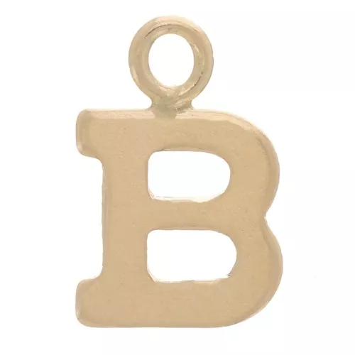 Ciondolo lettera alfabeto 8 mm con anello chiuso - B - Gold filled light x1