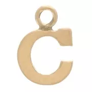 Ciondolo lettera alfabeto 8 mm con anello chiuso - C - Gold filled light x1