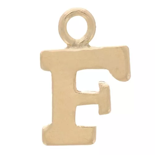 Ciondolo lettera alfabeto 8 mm con anello chiuso - F - Gold filled light x1
