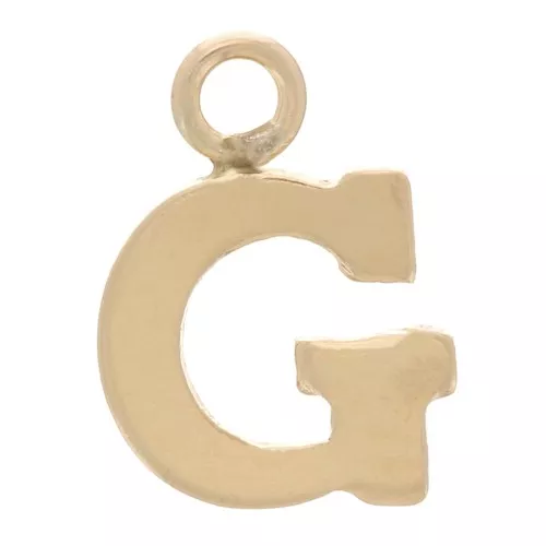 Ciondolo lettera alfabeto 8 mm con anello chiuso - G - Gold filled light x1