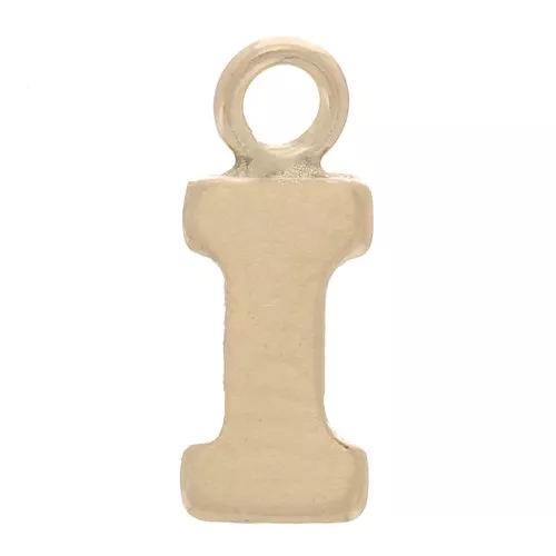 Ciondolo lettera alfabeto 8 mm con anello chiuso - I - Gold filled light x1