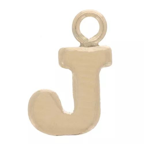 Ciondolo lettera alfabeto 8 mm con anello chiuso - J - Gold filled light x1