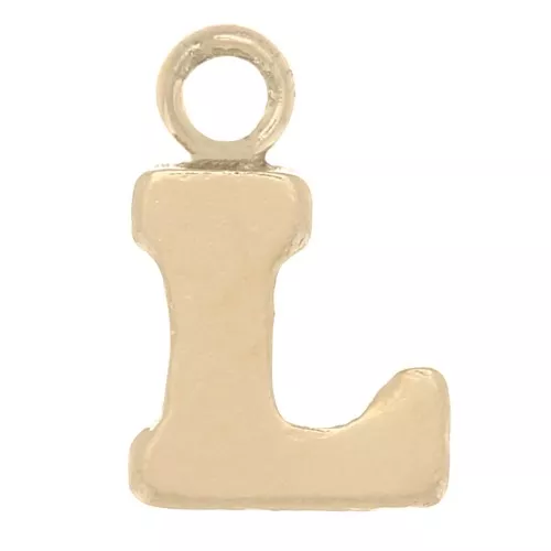 Ciondolo lettera alfabeto 8 mm con anello chiuso - L - Gold filled light x1