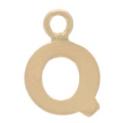 Ciondolo lettera alfabeto 8 mm con anello chiuso - Q - Gold filled light x1|raw }}